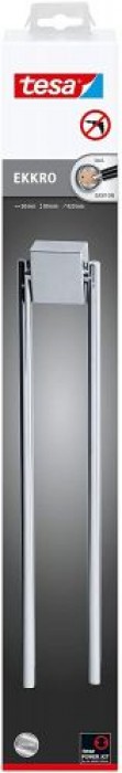 tesa ekkro Handtuchhalter, hochglanzverchromt, inkl. Klebelösung, hohe Haltekraft (bis 6kg), 428 mm x 50 mm x 87 mm 40234-00000-00