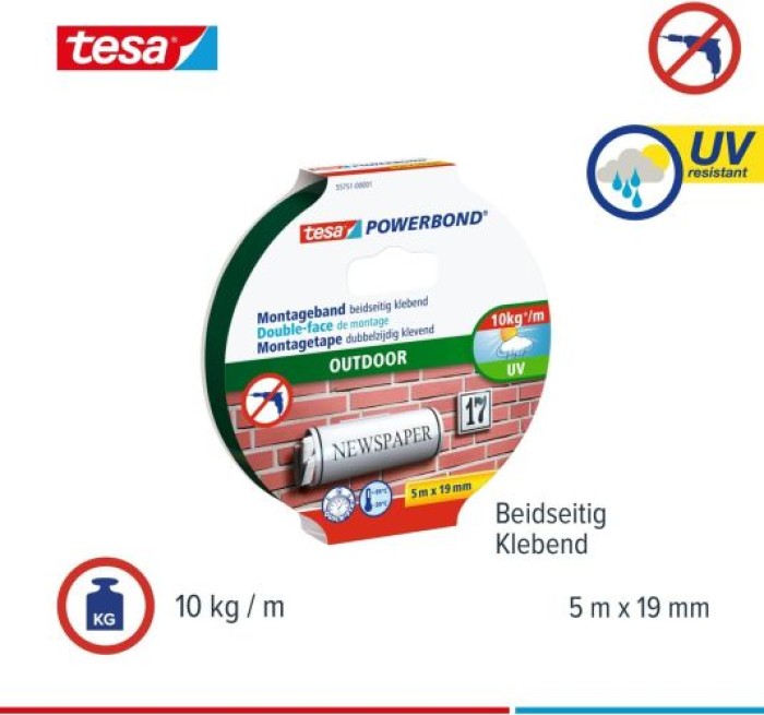 tesa Powerbond Outdoor, 5 m x 19 mm, 55751-00001-03