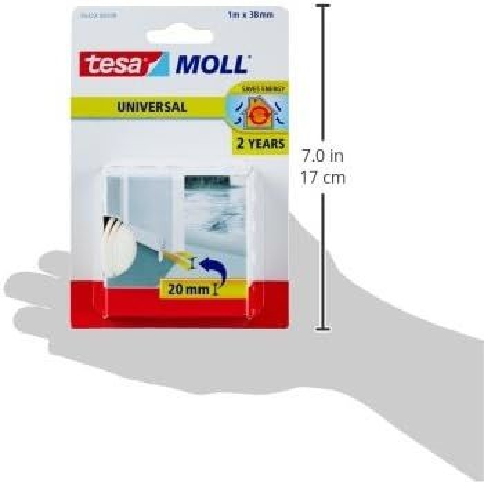 Tesa tesamoll UNIVERSAL Tür-Boden-Dichtung, weiß, 1m x 38mm, 05422-00100-01