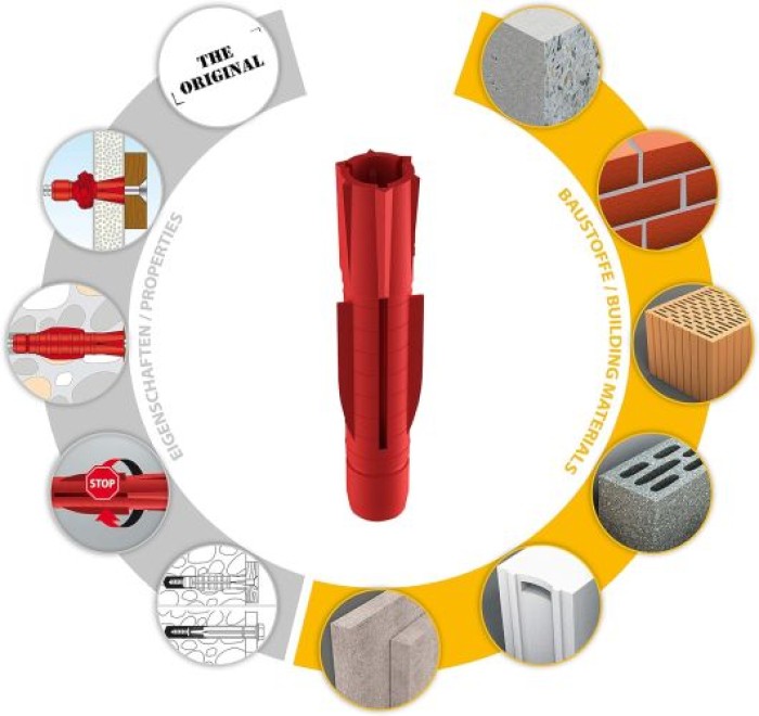 TOX Allzweckdübel Tri 10 x 61 mm, 50 Stück, ohne Kragen, 010100161