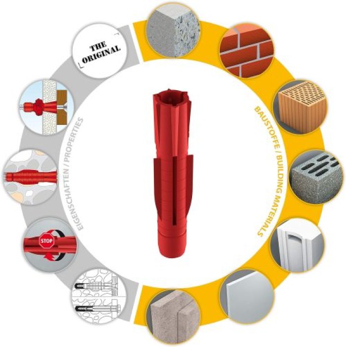 TOX Allzweckdübel Tri 6 x 36 mm, 100 Stück, ohne Kragen, 010100051
