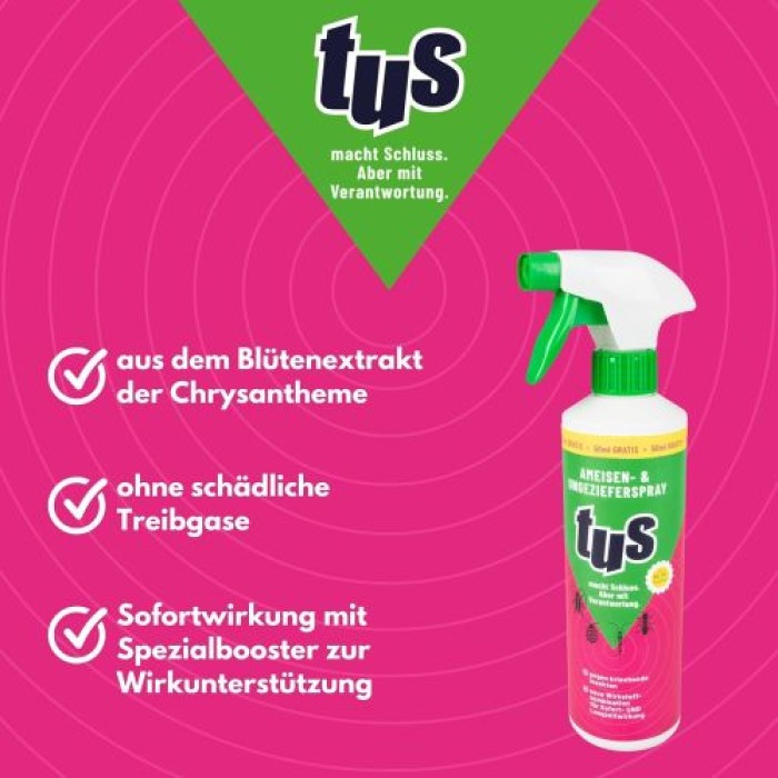 TUS Ameisen- und Ungezieferspray, 400 ml, zur Bekämpfung von Ameisen und Ungeziefer, 36074, Reg.-Nr.: N-102192