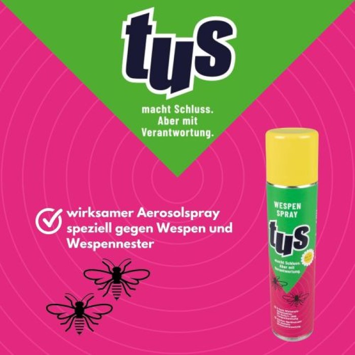TUS Wespenspray, 300 ml, Spray gegen Wespen und Wespennester, 36075, Reg.-Nr. N-111861
