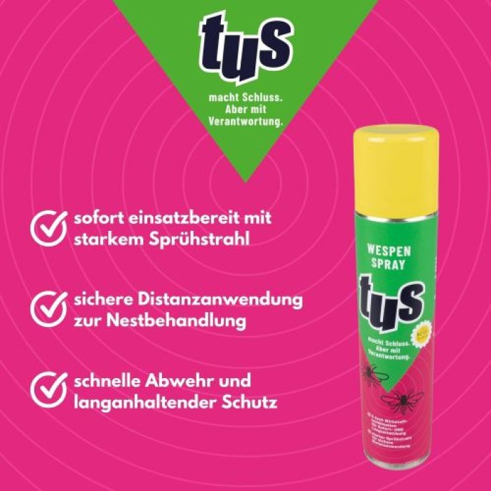 TUS Wespenspray, 300 ml, Spray gegen Wespen und Wespennester, 36075, Reg.-Nr. N-111861