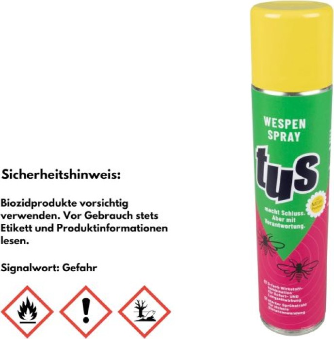 TUS Wespenspray, 300 ml, Spray gegen Wespen und Wespennester, 36075, Reg.-Nr. N-111861