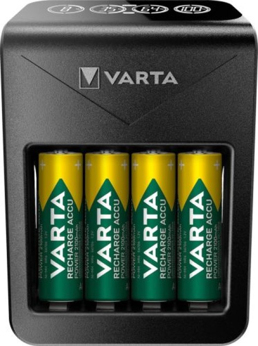 VARTA Ladegerät LCD Plug Charger+ inkl. 4X AA Akkus, 57687101441