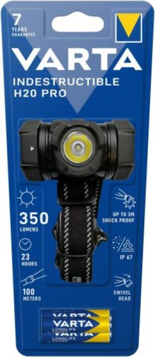 VARTA Stirnlampe Indestructible H20 Pro, inkl. 3x AAA Batterien, 17732101421
