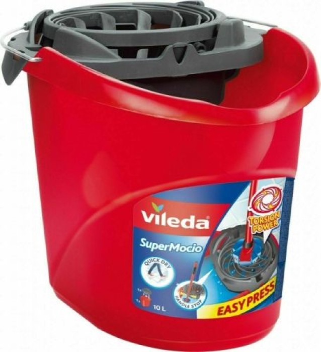 Vileda SuperMocio Eimer mit Powerpresse zum optimalen Auswringen, Single, VIEIM10511