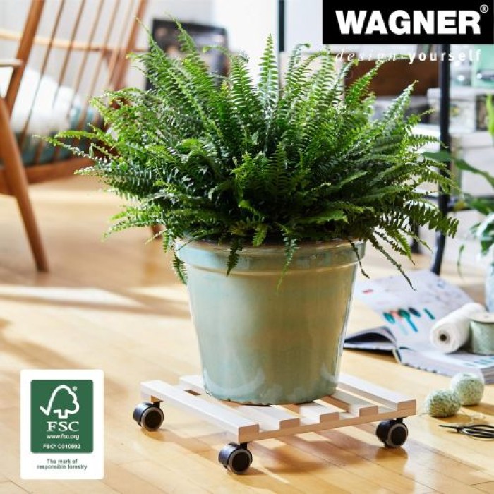 WAGNER Pflanzenroller GH 0438, 34 x 34 x 8 cm, aus Massivholz, 20043801