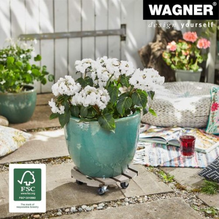WAGNER Pflanzenroller WPC GH 0536, Ø 29 x 7,5 cm, aus wetterfestem WPC, 20053601