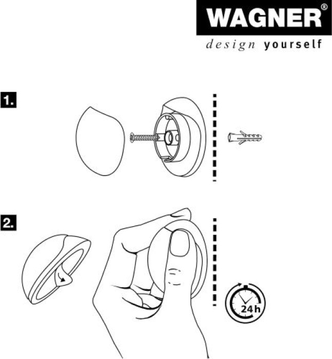 WAGNER Wandtürstopper SCREW OR GLUE WALL EH 5131, 38 x 16 mm, 15513111