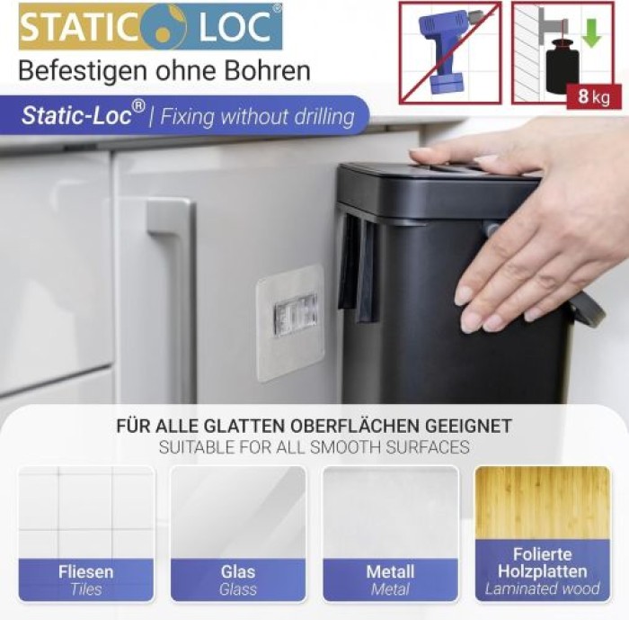 WENKO Abfallsammler mit Griff Mod. Tago 5 Liter flexibel einsetzbar, 55027100