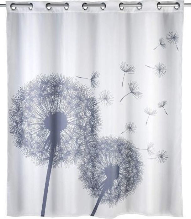 WENKO Anti-Schimmel Duschvorhang Astera Flex, integrierte Ringe zur Befestigung, wasserabweisend, 180 x 200 cm, 22493100