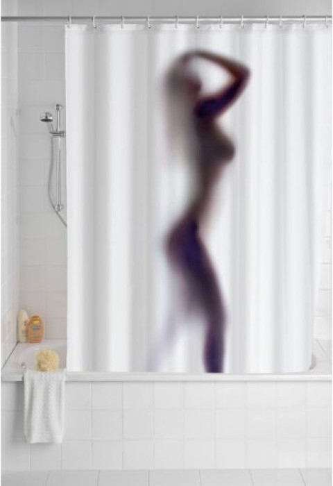 WENKO Anti-Schimmel Duschvorhang Silhouette, 180 x 200 cm, 8199100