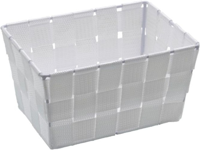 WENKO Aufbewahrungskorb Adria Mini Weiß, rechteckig, 19 x 9 x 14 cm, 20361100