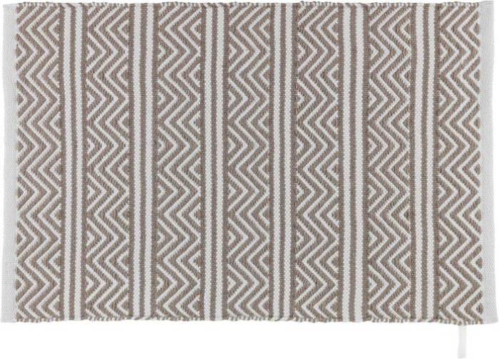 WENKO Badematte Shaki aus recycelten PET-Flaschen, nachhaltig, Weiß/Natur, Polyester, 50 x 80 cm, 24868100