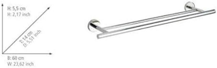 WENKO Badetuchstange Duo Mod. Bosio glänzend Edelstahl rostfrei, 20215100