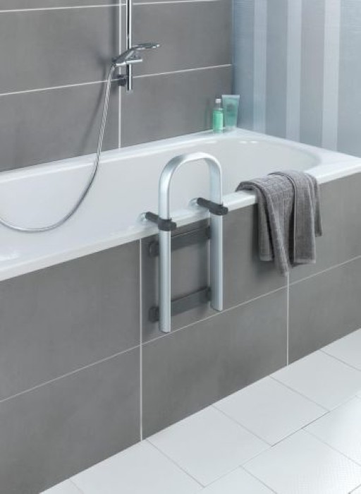 Wenko Badewannen-Einstiegshilfe Secura Premium verstellbar, bis 150 kg belastbar, Aluminium, 23737100