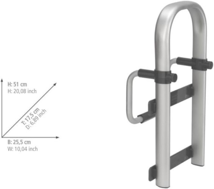Wenko Badewannen-Einstiegshilfe Secura Premium verstellbar, bis 150 kg belastbar, Aluminium, 23737100