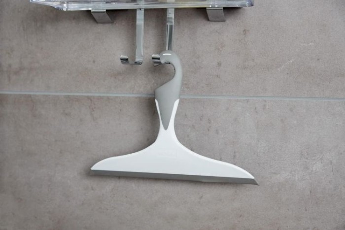 WENKO Badezimmerwischer Loano Grau, 23 x 17 x 2,5 cm, 21832100