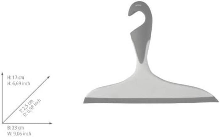 WENKO Badezimmerwischer Loano Grau, 23 x 17 x 2,5 cm, 21832100