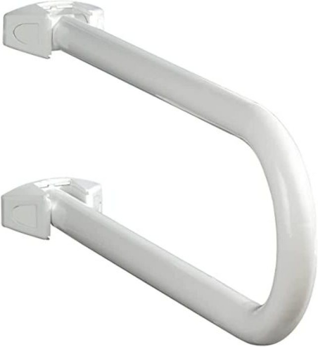 WENKO Badstützgriff Secura klappbar, für Waschbecken- und WC-Sitz Bereich, Aluminium, 53 x 21 x 10 cm, Weiß, 17969100
