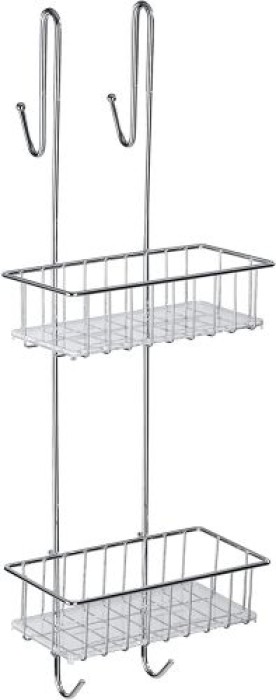 WENKO Duschcaddy 2 Etagen, rostfreies Edelstahl, Befestigung ohne Bohren, 22213100