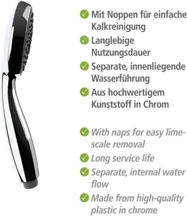 WENKO Duschkopf Mod. Basic Grau Ø 10 cm, 23944100