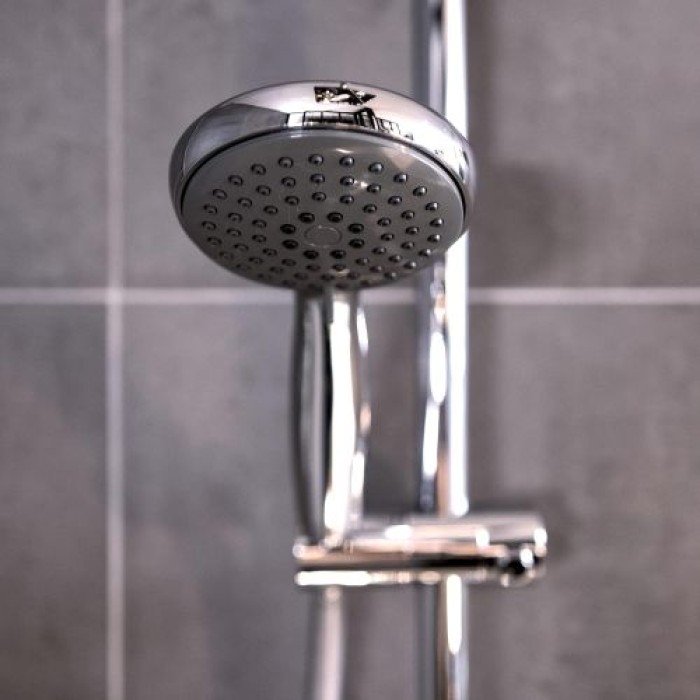 WENKO Duschkopf Mod. Basic Grau Ø 10 cm, 3 Funktionen Silber, 23945100