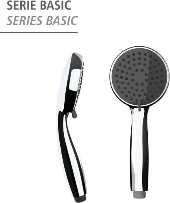 WENKO Duschkopf Mod. Basic Grau Ø 10 cm, 3 Funktionen Silber, 23945100
