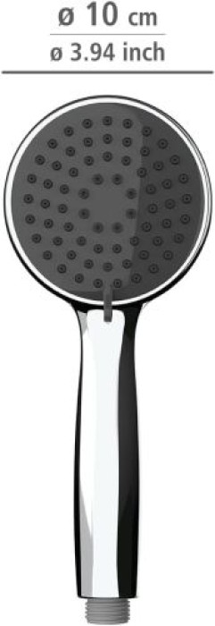 WENKO Duschkopf Mod. Basic Grau Ø 10 cm, 3 Funktionen Silber, 23945100