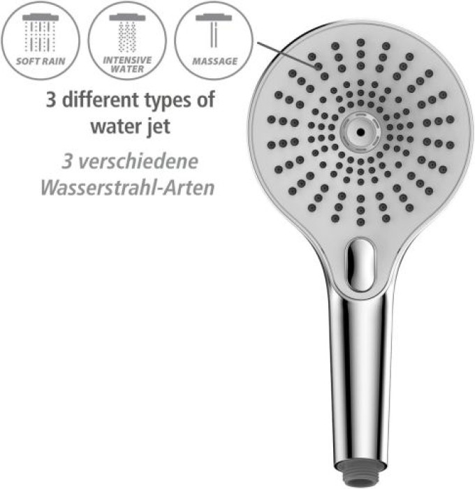 WENKO Duschkopf Mod. Ultimate Shower Chrom/Weiß Ø 13 cm, 25300100