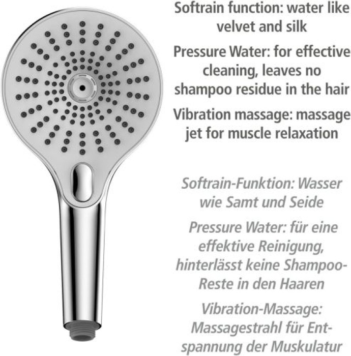 WENKO Duschkopf Mod. Ultimate Shower Chrom/Weiß Ø 13 cm, 25300100