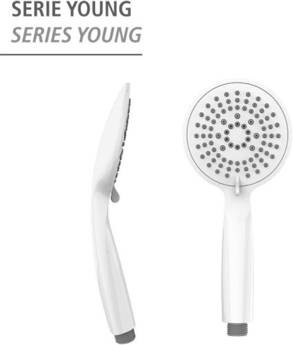WENKO Duschkopf Mod. Young Weiß Ø 11 cm, mit 5 Strahlarten, 23942100