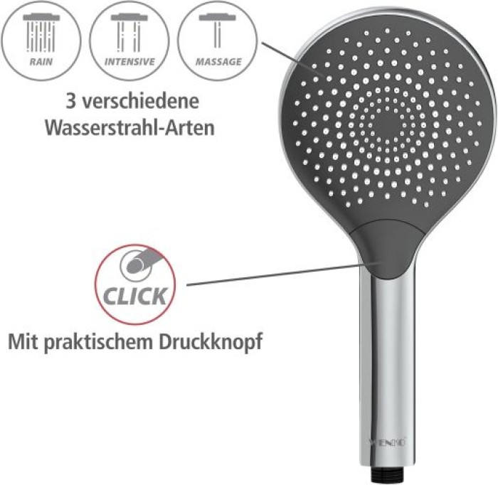 WENKO Duschkopf Watersaving Chrom Ø 12 cm, 24921100
