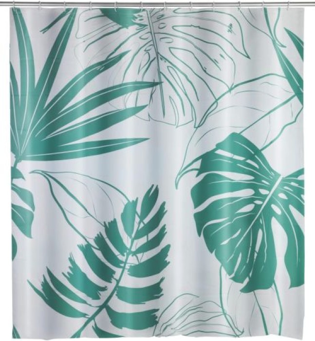 WENKO Duschvorhang Brasil Grün PEVA, 180 x 200 cm, 23820100