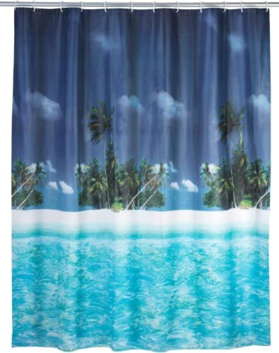 Wenko Duschvorhang Palmenstrand, 180 x 200 cm, 19101100