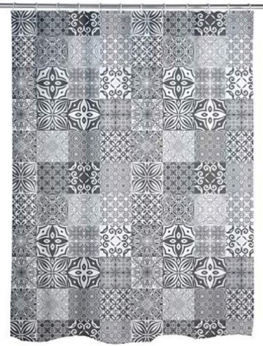 WENKO Duschvorhang Portugal, mit Ringen zur Befestigung, wasserabweisend, 180 x 200 cm, 23818100