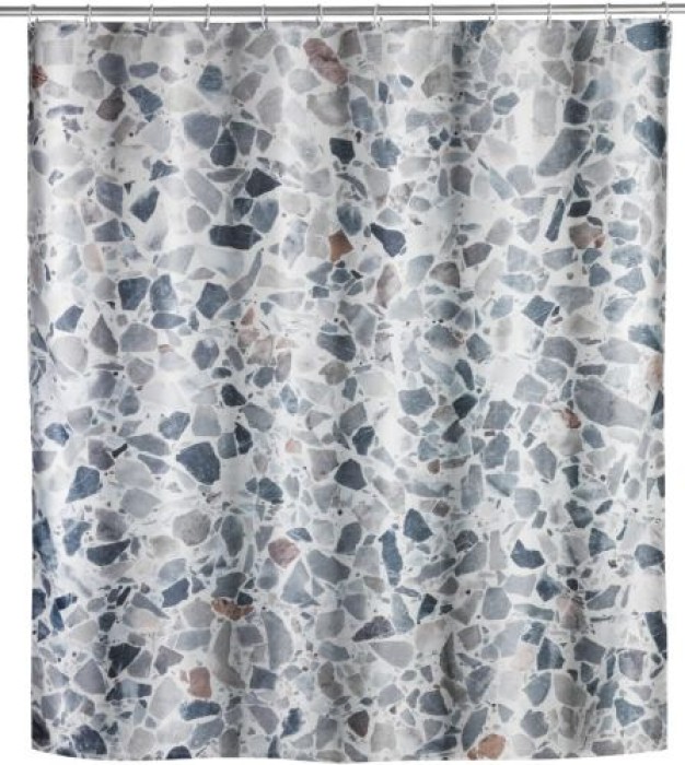 WENKO Duschvorhang Terrazzo, wasserabweisend, 180 x 200 cm, 24340100