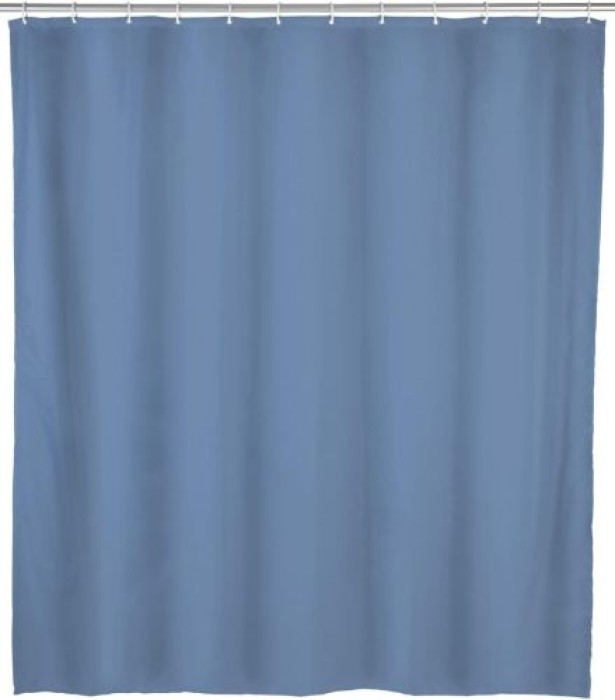 WENKO Duschvorhang Uni Blaugrau 180 x 200 cm, 24350100
