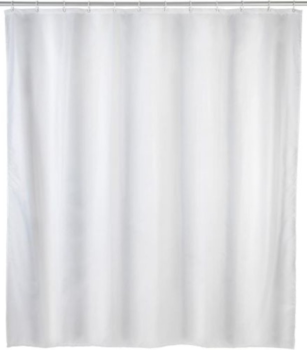 WENKO Duschvorhang Uni, Weiß, 120 x 200 cm aus recyceltem Kunststoff (PE), 19103100