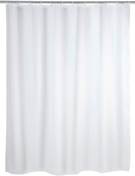 WENKO Duschvorhang Uni Weiß, 180 x 200 cm 180 x 200 cm, 19104100