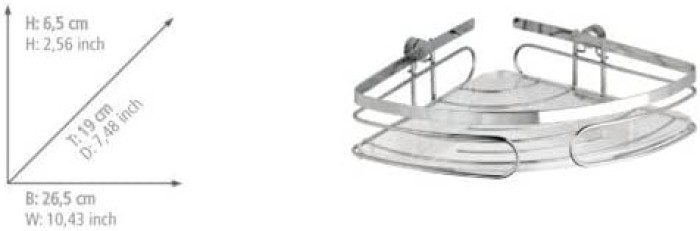 WENKO Eckablage Premium Edelstahl, Rostfrei, Glänzend, 20411100
