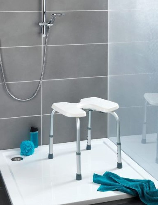 WENKO Hygienehocker Secura, höhenverstellbar, Kunststoff, Weiß, 206051100