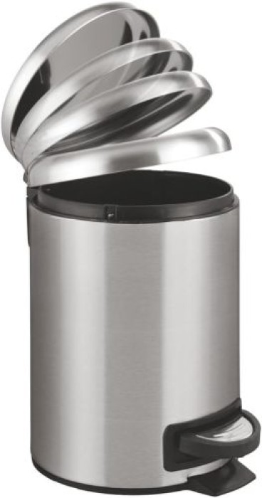 WENKO Kosmetik Treteimer Leman Easy Close, Edelstahl, 3 Liter mit herausnehmbarem Einsatz, 22702100