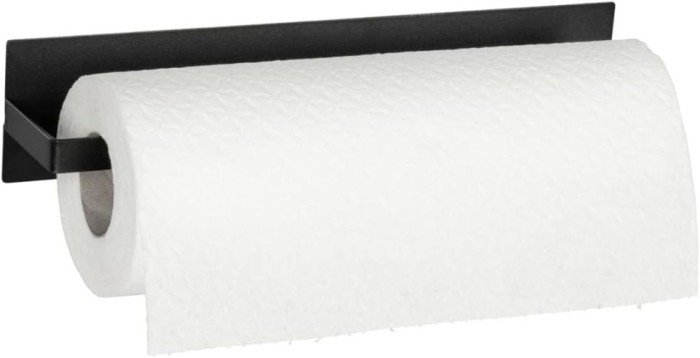 WENKO Magnetischer Küchenrollenhalter Mod. Ima Schwarz magnetisch, für gängige Küchenrollen, 55013100