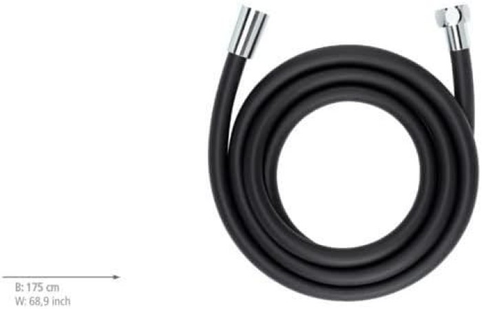 WENKO Mod. Design Duschschlauch Schwarz matt 175 cm, 24007100