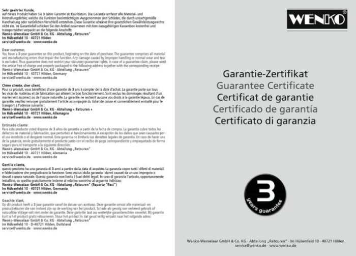 WENKO Mod. Design Duschschlauch Weiß matt 175 cm, 24006100