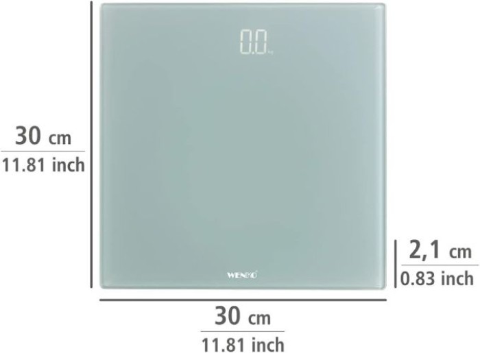 WENKO Personenwaage LED Grau digitale Körperwaage mit LED-Display, 24461100