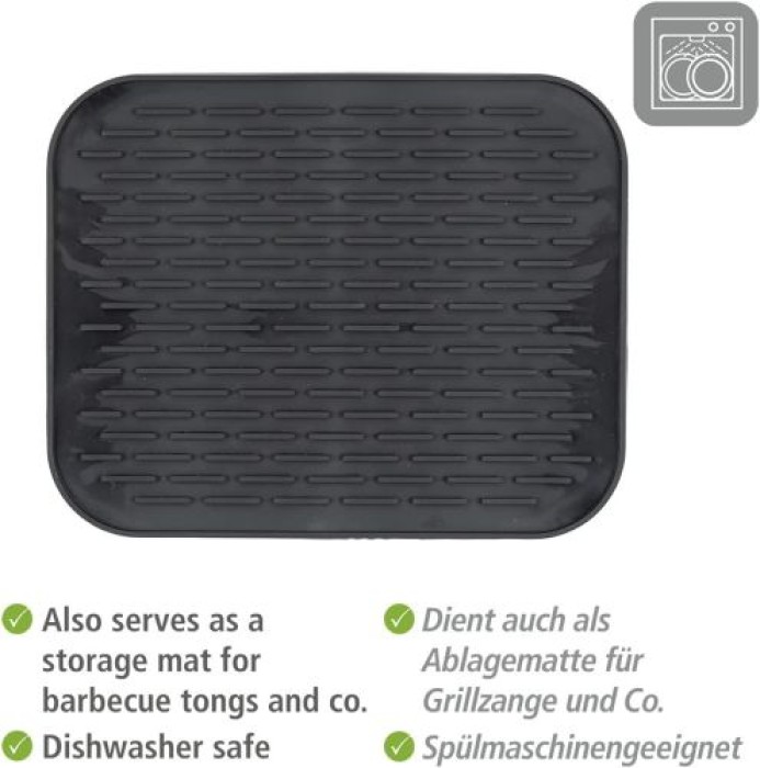 WENKO Silikonablage Mod. Minu Schwarz aus hitzebeständigem Silikon, 55006100